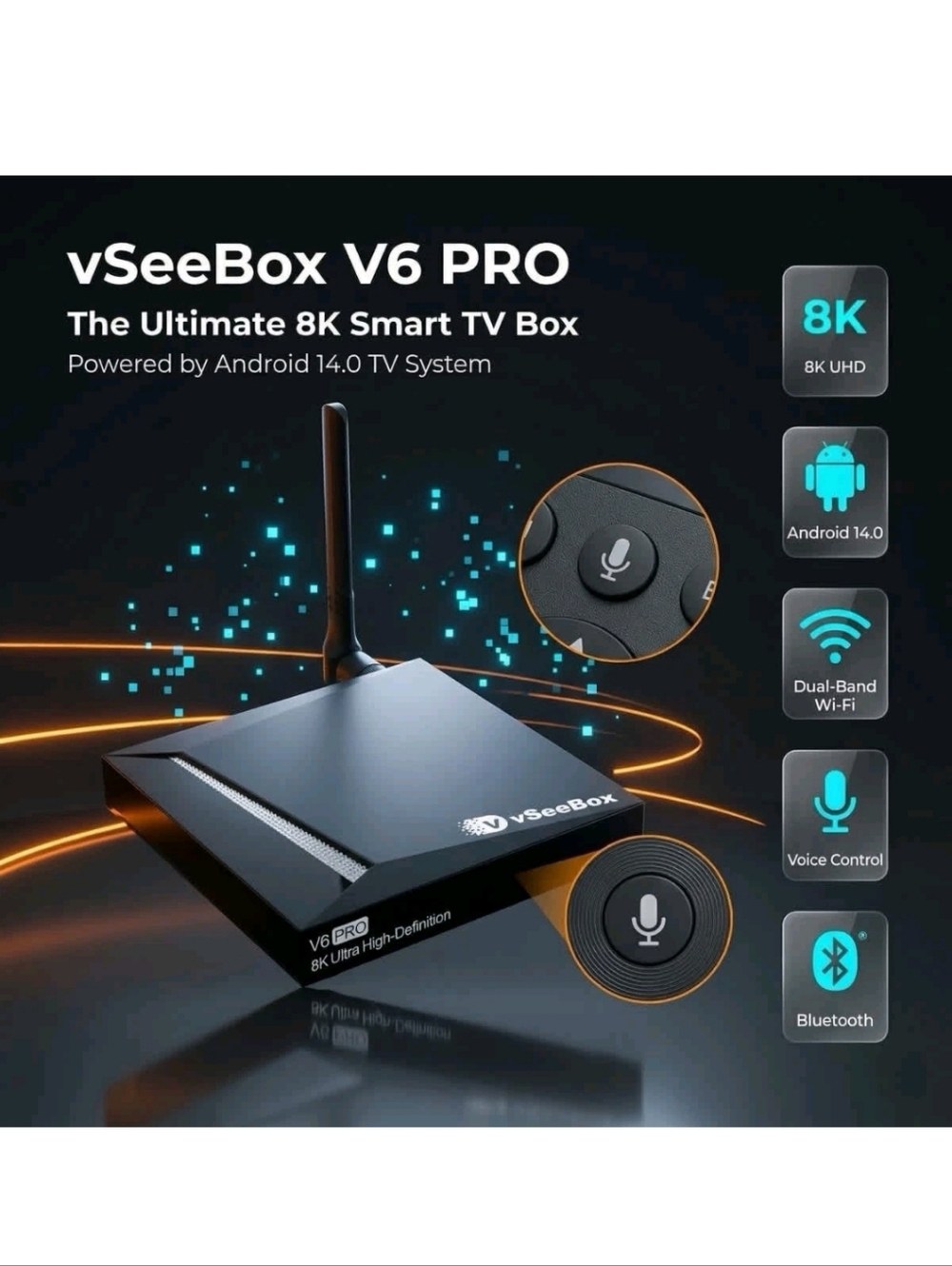 vSeeBox V6 Pro Android 14 2026 TV Media Box Brand New Accept Offer - Picture 6 of 7